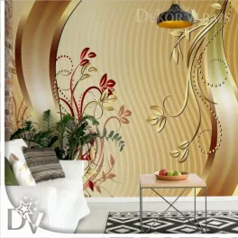 Fotótapéta - Luxus indás Virágos design arany
