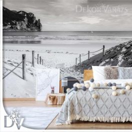 Fotótapéta - Tengerparti partvidék fekete-fehér