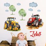  falmatrica gyerekszobába traktoros saját névvel