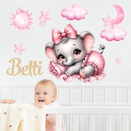  babaszobába kis elefánt  falmatrica
