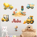 munkagépes markolós falmatrica babaszobába