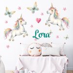 falmatrica saját névvel watercolor dekoráció unikornis