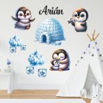 falmatrica bébi pingvin gyerekneves  dekoráció