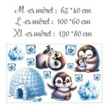 falmatrica gyerekszobába pingvin babaneves matrica