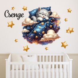 kiscicás falmatrica babaszobába saját névvel