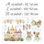 falmatrica babaszobába egeres  pasztel mintával watercolor saját névvel öntapadómatrica