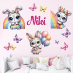 falmatrica nyuszik masnival saját névvel  dekoráció