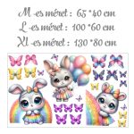 falmatrica babaszobába nyuszik pasztel mintával watercolor saját névvel öntapadómatrica