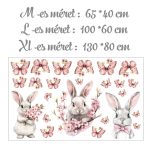 falmatrica babaszobába nyuszik pasztel mintával watercolor saját névvel öntapadómatrica