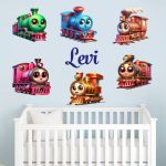 falmatrica gyerek neves baba neves vonat mozdony matrica dekoráció