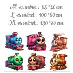 falmatrica gőzmozdony minta gyerekszobába