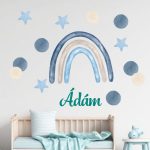 falmatrica öntapadó szivárványos pöttyökkel watercolor   névvel