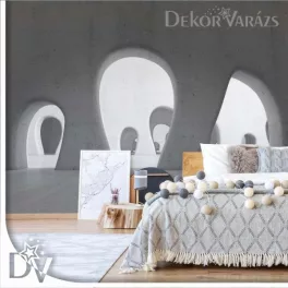   Fotótapéta - 3D modern építészet beton hatású indákkal