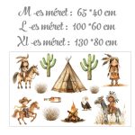 falmatrica babaszobába indián pasztel mintával watercolor saját névvel öntapadómatrica