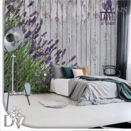   Fotótapéta - Levendula rusztikus fa deszkák Love vintage design