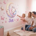 Mesés alvó maci a holdon – tökéletes dekor gyerekszobába