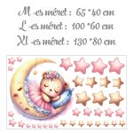 Alvó maci holdon csillagokkal – babaszoba kedvenc dekorja