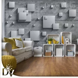 Fotótapéta - Absztrakt 3D design négyzetek beton hatású