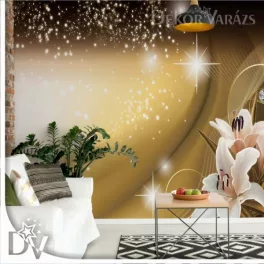   Fotótapéta - Liliomok arany csillogás  modern Virágos design