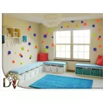 színes falmatrica pöttyök
