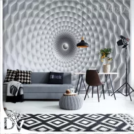 Fotótapéta - 3D szürke örvénylő design illúzió