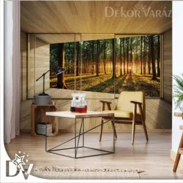 Fotótapéta - Erdei kilátás 3D modern ablakból