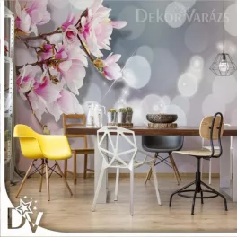   Fotótapéta - Virágok pasztel fénypöttyökkel modern design