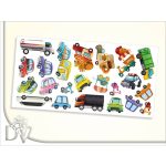 fiús matricaszett kisautók járművek