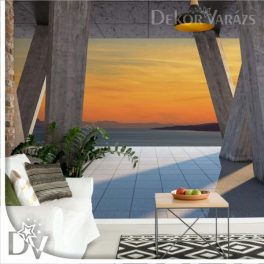   Fotótapéta - 3D betonhatású kilátás az óceánra naplementekor
