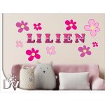 falmatrica szett névvel lányos kiságy fölé rózsaszín csipkés mintás