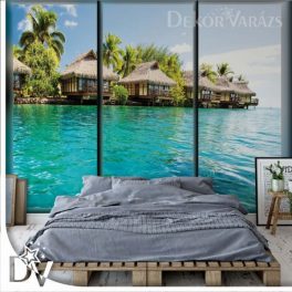   Fotótapéta - Trópusi sziget tenger paradicsom kilátás az ablakból