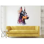 faldekoráció kutyásoknak dobermann watercolor effekt