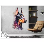 kutyás dekoráció felnőtteknek gyerekeknek modern színes dobermann
