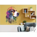 faldekoráció kutyásoknak beagle watercolor effekt