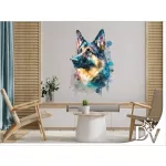 faldekoráció kutyásoknak német juhász watercolor effekt