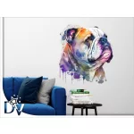 bulldog kutyás matrica színes festett hatású falmatrica