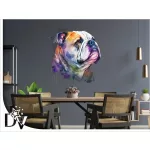 faldekoráció kutyásoknak bulldog watercolor effekt