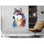 kutyás dekoráció felnőtteknek gyerekeknek modern színes husky
