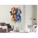 faldekoráció kutyásoknak tacsi tacskó watercolor effekt