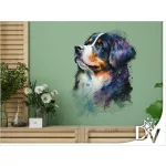 faldekoráció kutyásoknak berni pásztor watercolor effekt