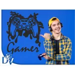 gamer matrica játékosoknak laptopmatrica faldekoráció páros kontroller gamer feliratos