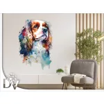 faldekoráció kutyásoknak spániel watercolor effekt