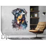 kutyás dekoráció felnőtteknek gyerekeknek modern színes rottweiler
