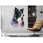kutyás dekoráció felnőtteknek gyerekeknek modern színes border collie