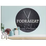 dekormatrica fodrász szalon haj frizura faldekoráció hajvágó olló