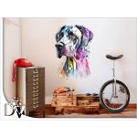 faldekoráció kutyásoknak great dane dog watercolor effekt