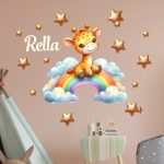 falmatrica gyerekszobába szivárvány zsiráffal