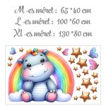 falmatrica neves szivárvány vizilóval gyerekszobába