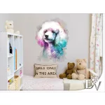 faldekoráció kutyásoknak pudli poodle watercolor effekt