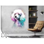 kutyás dekoráció felnőtteknek gyerekeknek modern színes poodle pudli